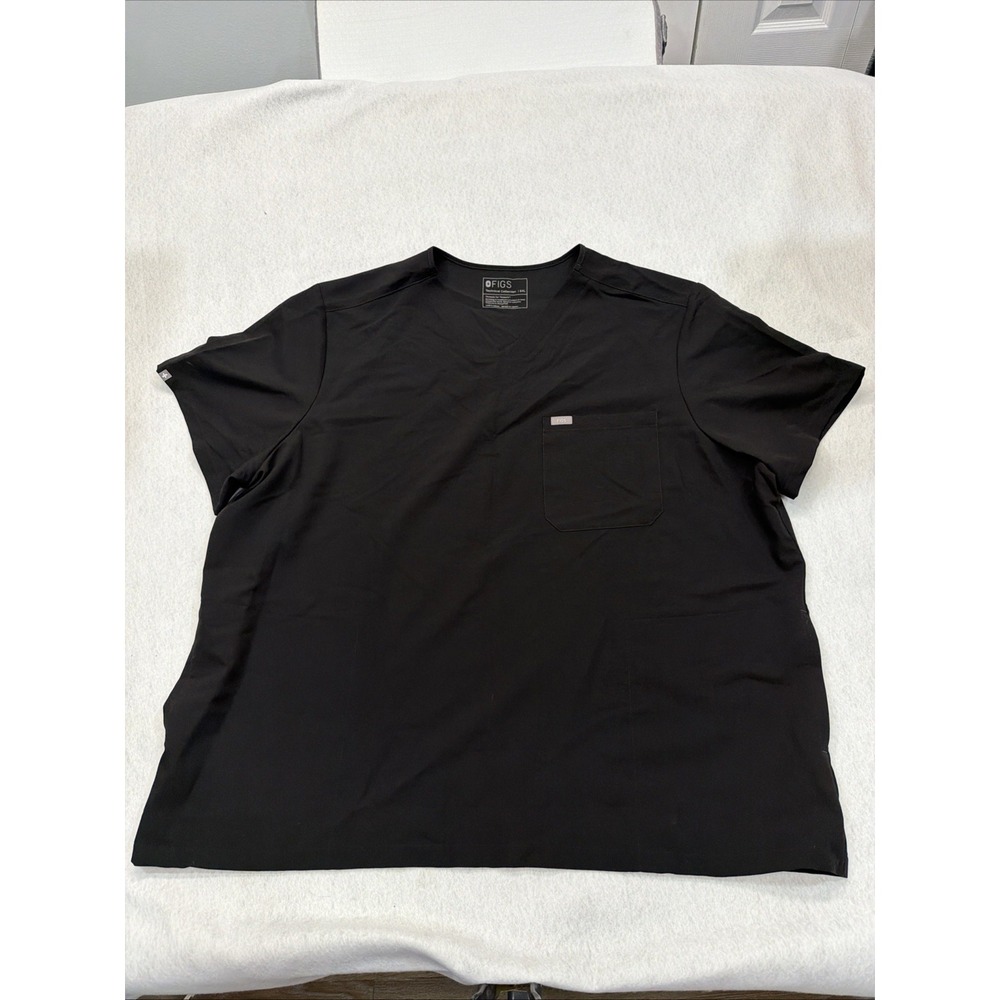 FIGS Chisec Three-Pocket Scrub Top Men's 5XL Black Medical Nurse CNA MD‎ EUC